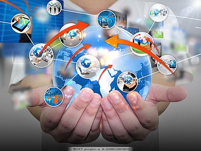 地球與連接的圖標